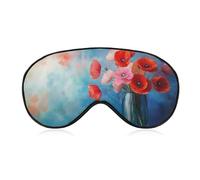 Sleep Eye Mask Bouquet of Poppies Sleep Mask for Women Men Adjustable Strap Blindfold Eye Cover for Travel Yoga Nap Shift Work