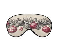 Sleep Eye Mask Christmas Rnaments Pine Cones Holly Berries Vintage Sleep Mask for Women Men Adjustable Strap Blindfold Eye Cover for Travel Yoga Nap Shift Work