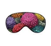 Sleep Eye Mask Chrysanthemums in Orange Purple Pink Red Sleep Mask for Women Men Adjustable Strap Blindfold Eye Cover for Travel Yoga Nap Shift Work