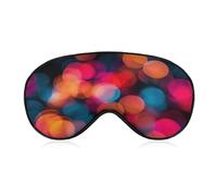 Sleep Eye Mask Circle Colorful Blurred Lights Sleep Mask for Women Men Adjustable Strap Blindfold Eye Cover for Travel Yoga Nap Shift Work