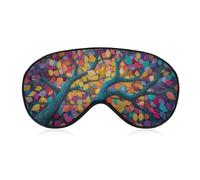 Sleep Eye Mask Colorful Abstract Tree with Leaves Sleep Mask for Women Men Adjustable Strap Blindfold Eye Cover for Travel Yoga Nap Shift Work