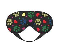 Sleep Eye Mask Colorful Hearts Animal Paw Sleep Mask for Women Men Comfortable Eye Mask with Adjustable Strap Soft Eye Cover Blindfold for Travel Yoga Nap Shift Work