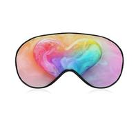 Sleep Eye Mask Colorful Pastel Liquid Marble Heart Sleep Mask for Women Men Adjustable Strap Blindfold Eye Cover for Travel Yoga Nap Shift Work