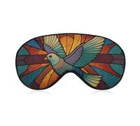 Sleep Eye Mask Colorful Stained Glass A Dove in Flight Sleep Mask for Women Men Adjustable Strap Blindfold Eye Cover for Travel Yoga Nap Shift Work