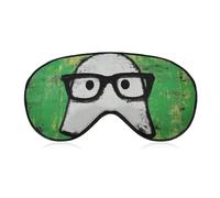 Sleep Eye Mask Comic Ghost with Glasses Sleep Mask for Women Men Adjustable Strap Blindfold Eye Cover for Travel Yoga Nap Shift Work