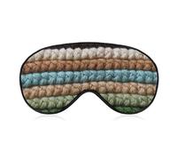 Sleep Eye Mask Crochet Striped Pattern Sleep Mask for Women Men Adjustable Strap Blindfold Eye Cover for Travel Yoga Nap Shift Work