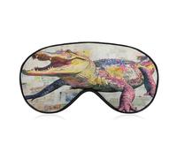 Sleep Eye Mask Crocodile Collage Newspaper Graffiti Sleep Mask for Women Men Adjustable Strap Blindfold Eye Cover for Travel Yoga Nap Shift Work