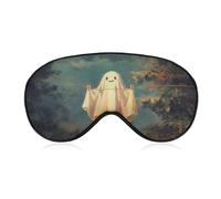 Sleep Eye Mask Cute Ghost Hanging on The Line Sleep Mask for Women Men Adjustable Strap Blindfold Eye Cover for Travel Yoga Nap Shift Work