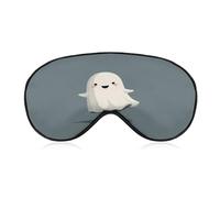 Sleep Eye Mask Cute White Ghost Floating in The Air Sleep Mask for Women Men Adjustable Strap Blindfold Eye Cover for Travel Yoga Nap Shift Work