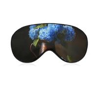 Sleep Eye Mask Dark Academia Blue Hydrangea in Brown Vase Sleep Mask for Women Men Adjustable Strap Blindfold Eye Cover for Travel Yoga Nap Shift Work