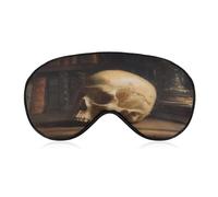 Sleep Eye Mask Dark Academia Human Skull Sleep Mask for Women Men Adjustable Strap Blindfold Eye Cover for Travel Yoga Nap Shift Work