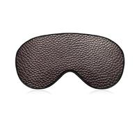 Sleep Eye Mask Dark Brown Leather Pattern Sleep Mask for Women Men Adjustable Strap Blindfold Eye Cover for Travel Yoga Nap Shift Work