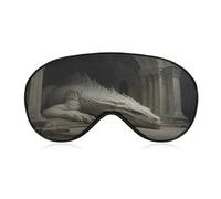 Sleep Eye Mask Dragon Resting Within A Stone Amphitheater Sleep Mask for Women Men Adjustable Strap Blindfold Eye Cover for Travel Yoga Nap Shift Work