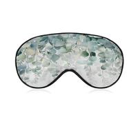 Sleep Eye Mask Eucalyptus Leaves Hanging Down Watercolor Sleep Mask for Women Men Adjustable Strap Blindfold Eye Cover for Travel Yoga Nap Shift Work