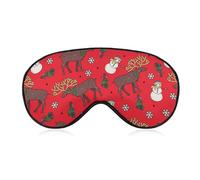 Sleep Eye Mask, Eye Shade Cover, Comfortable Sleeping Mask for Airplane Travel Yoga Nap, Christmas Red Deer Snowman