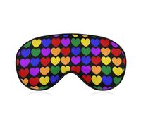 Sleep Eye Mask, Eye Shade Cover, Comfortable Sleeping Mask for Airplane Travel Yoga Nap, Colorful LGBTQ Rainbow Love Heart LGBT