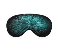 Sleep Eye Mask Fireworks Burst in ICY Blue and Teal Colors Sleep Mask for Women Men Adjustable Strap Blindfold Eye Cover for Travel Yoga Nap Shift Work