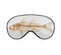 Sleep Eye Mask Fish Bones on White Sleep Mask for Women Men Adjustable Strap Blindfold Eye Cover for Travel Yoga Nap Shift Work