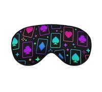 Sleep Eye Mask for Men Women Compatible with Trippy Neon Magic Playing Card Sleeping Mask, Comfortable Eye Mask with Adjustable Strap, Blocks Light Sleeping Blindfold for Nap Travel Sleeping