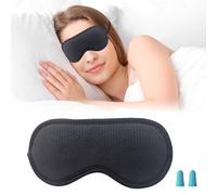 Sleep Eye Mask for Men Women - Graphene Far Infrared Sleeping Mask with 20 Built-in Magnets, Side Sleeper 100% Blackout Night with Adjustable Strap for Home Office Travel Nap (Large)
