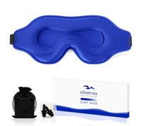 Sleep Eye Mask for Men Women, Lash Extensions 3D Sleeping Mask, Travel Blackout Night Blindfold Eye Shade Cover with Adjustable Strap (Blue-3D)