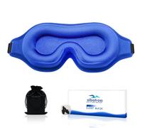 Sleep Eye Mask for Men Women, Lash Extensions 3D Sleeping Mask, Travel Blackout Night Blindfold Eye Shade Cover with Adjustable Strap (Blue-3D)