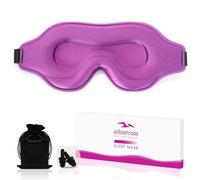 Sleep Eye Mask for Men Women, Sleeping Mask for Side Sleeper, Travel Blackout Night Blindfold Eye Shade Cover with Adjustable Strap (Purple)