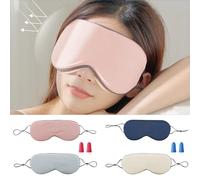 Sleep Eye Mask for Side Sleeper Men Women - 2 Pack Sleeping Mask, Zero Eye Pressure Silk Eye Mask for Sleeping 100% Light Blocking with Adjustable Strap for Home Office Travel Nap (L)