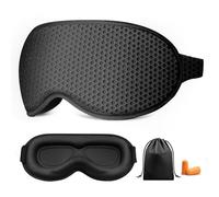 Sleep Eye Mask for Women Men, 100% Light Blocking 3D Sleeping Zero Eye Pressure Eye Cover, Eyelash Friendly, Ultra Soft& Comfortable Night Blindfold with Adjustable Strap for Travel, Nap-Black