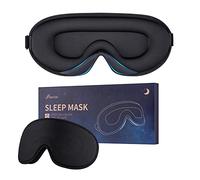Sleep Eye Mask for Women Men- Silk Soft Foam Comfortable Sleeping Mask, Eye Cover Blindfold at Night Block Out Light Eye Shade Cover for Travel Yoga Nap, Black