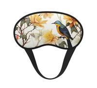 Sleep Eye Mask for Women Men,Soft Comfortable Sleep Mask Blackout Sleeping Eye Cover for Travel Yoga Nap Shift Work Yellow Flowers and Birds