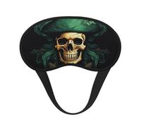 Sleep Eye Mask for Women Men,Soft Comfortable Sleep Mask Blackout Sleeping Eye Cover for Travel Yoga Nap Shift Work Green Hat Skull