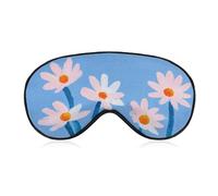 Sleep Eye Mask Four Daisies Minimalistic Sleep Mask for Women Men Adjustable Strap Blindfold Eye Cover for Travel Yoga Nap Shift Work