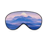 Sleep Eye Mask Full Moon Over Rolling Hill Abstract Minimalist Boho Sleep Mask for Women Men Adjustable Strap Blindfold Eye Cover for Travel Yoga Nap Shift Work