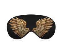 Sleep Eye Mask Gold Wings Sleep Mask for Women Men Adjustable Strap Blindfold Eye Cover for Travel Yoga Nap Shift Work