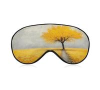 Sleep Eye Mask Golden Tree in Wheat Field Sleep Mask for Women Men Adjustable Strap Blindfold Eye Cover for Travel Yoga Nap Shift Work