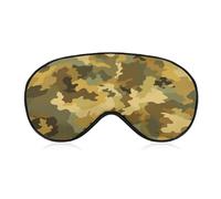 Sleep Eye Mask Green and Brown Camouflage Sleep Mask for Women Men Adjustable Strap Blindfold Eye Cover for Travel Yoga Nap Shift Work