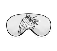Sleep Eye Mask Hand-Drawn Strawberry Black Lines Abstract Sleep Mask for Women Men Adjustable Strap Blindfold Eye Cover for Travel Yoga Nap Shift Work