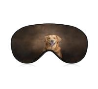 Sleep Eye Mask Happy Golden Retriever Sleep Mask for Women Men Adjustable Strap Blindfold Eye Cover for Travel Yoga Nap Shift Work