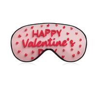 Sleep Eye Mask Happy Valentine's Day in Bold Red Letters Sleep Mask for Women Men Adjustable Strap Blindfold Eye Cover for Travel Yoga Nap Shift Work
