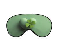 Sleep Eye Mask Heart with Green Shamrock St. Patrick's Day Sleep Mask for Women Men Adjustable Strap Blindfold Eye Cover for Travel Yoga Nap Shift Work