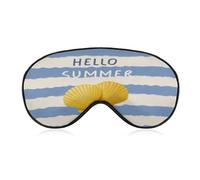 Sleep Eye Mask Hello Summer Yellow Seashells Sleep Mask for Women Men Adjustable Strap Blindfold Eye Cover for Travel Yoga Nap Shift Work