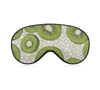 Sleep Eye Mask Kiwis White Mosaic Tiles Pattern Sleep Mask for Women Men Adjustable Strap Blindfold Eye Cover for Travel Yoga Nap Shift Work