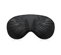 Sleep Eye Mask Large Dark Black Wings Sleep Mask for Women Men Adjustable Strap Blindfold Eye Cover for Travel Yoga Nap Shift Work