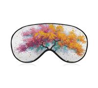 Sleep Eye Mask Large Tree with Colorful Leaves Sleep Mask for Women Men Adjustable Strap Blindfold Eye Cover for Travel Yoga Nap Shift Work