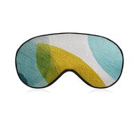 Sleep Eye Mask Light Blue and Green Shapes Minimalist Sleep Mask for Women Men Adjustable Strap Blindfold Eye Cover for Travel Yoga Nap Shift Work