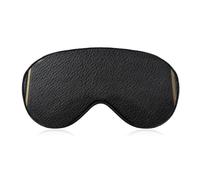 Sleep Eye Mask Luxury Embossed Black Leather Texture Sleep Mask for Women Men Adjustable Strap Blindfold Eye Cover for Travel Yoga Nap Shift Work