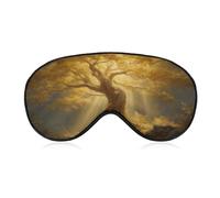 Sleep Eye Mask Majestic Golden Tree Mystical Sleep Mask for Women Men Adjustable Strap Blindfold Eye Cover for Travel Yoga Nap Shift Work