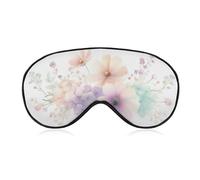Sleep Eye Mask Minimal Watercolor Floral Bouquet Hydrangea Sleep Mask for Women Men Adjustable Strap Blindfold Eye Cover for Travel Yoga Nap Shift Work