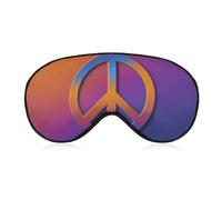 Sleep Eye Mask Minimalist Peace Symbol on Purple Sleep Mask for Women Men Adjustable Strap Blindfold Eye Cover for Travel Yoga Nap Shift Work